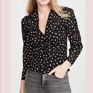 Rebecca Taylor silk polka dot blouse